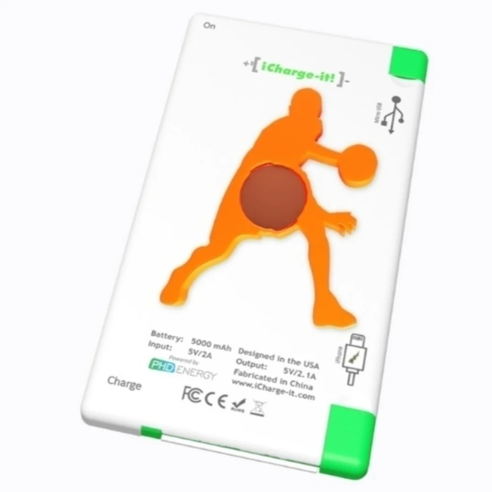 Power Bank / Portable Charger With Basketball Charm iPhone Android Cell Phone
